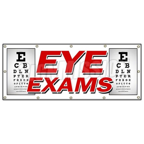 Signmission EYE EXAMS BANNER SIGN optometrist optician glasses prescription lens B-120 Eye Exams - main